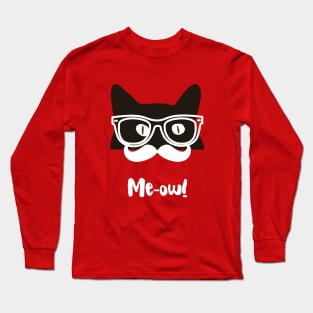 Funny black cat in glasses Long Sleeve T-Shirt